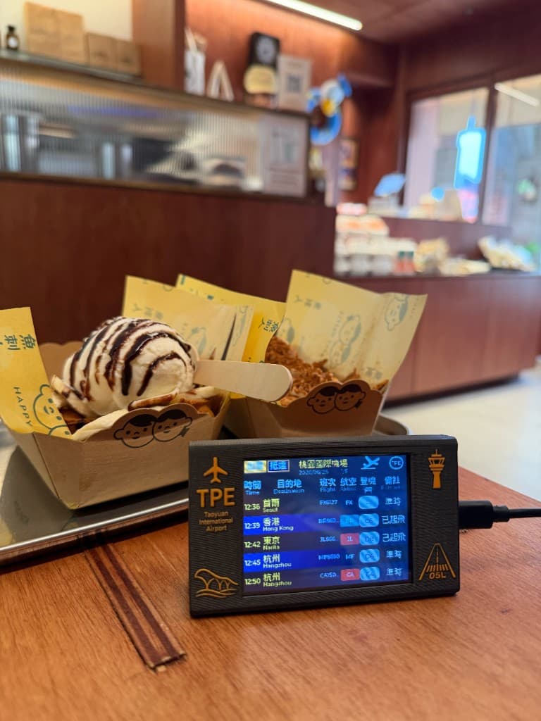 TPE Mini Flight Board on a cafe table
